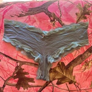 sexy women’s green thong mint teal lace trim seamless panties underwear bow